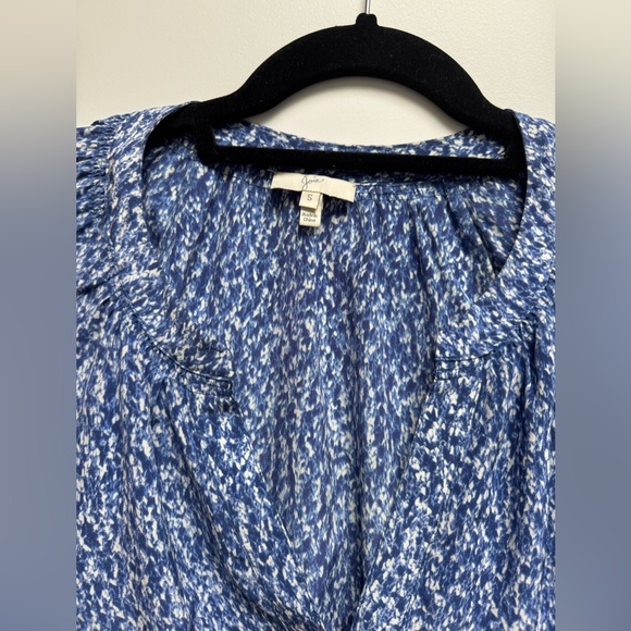 Joie Addie B Abstract Blue Silk Top small - Picture 3 of 6